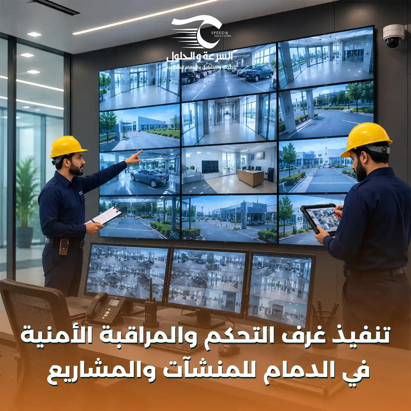 تنفيذ غرف التحكم والمراقبة الأمنية في الدمام - شركة السرعة والحلول